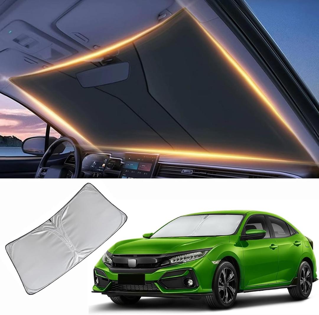 Windshield Sun Shade for Honda Civic Front Window Shades Cover for 2007-2024 2025 2026 Civic Windshield Sun Visor Protector Car Accessories