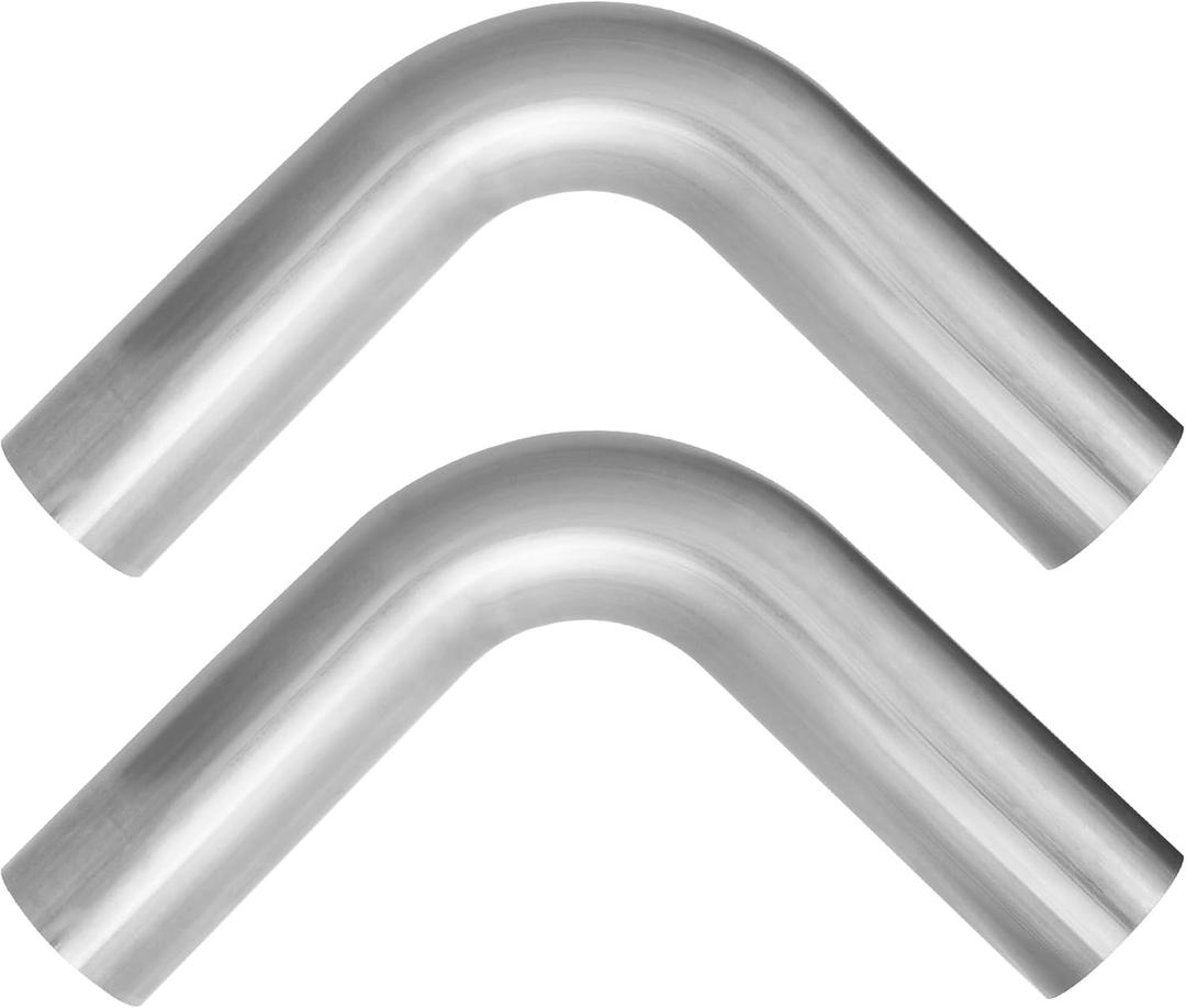 2 Pcs 2.5" OD 90 Degree Exhaust Pipe, 90 Mandrel Bend Elbow, 304 Stainless Steel, Universal Fit, 5.9 Inch Length, DIY Custom Mandrel Bend Pipe 2PCS