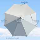 Blissun 9ft Patio Umbrella Replacement Canopy, Market Umbrella Top, Outdoor Table Umbrella Canopy for 8 Ribs, Canopy Only
