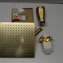 Brushed Gold Tub Shower Faucet Set With Valve, 8-Inch Square Gold Shower Head and Tub Faucet Set, Shower Faucet Set With Rain shower Head and Tub Spout, High-Pressure Tub Shower Trim Kit