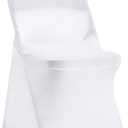 Peomeise Stretch Spandex Folding Chair Cover for Wedding Party Dining Banquet Event (White,25pcs)