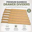 6 Pack Wood Drawer Dividers - Expandable Wooden Drawer Separators