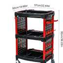 Car Detailing Cart Tool Organizer with 4 Pieces Side Hanging Plate & Hooks,for Mechanics & Detailers During Repairs Car Wash/Wax Detailing Cart-Updated