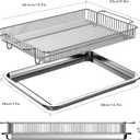 Air Fryer Basket for Oven, Air Fryer Basket and Stainless Steel Baking Tray Pant Oven Air Fryer Pan Rack for Cooking Baking Dishwasher and Broiling