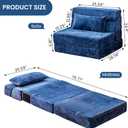Cvortll Folding Sofa Bed, Convertible Sleeper Chair with Pillow, High Density Memory Foam Fold Out Couch, Foldable Mattress Futon Sofa for Living Room/Dorm/Guest Use/Apartment/Home Office, Single