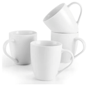 Mfacoy White Coffee Mugs Set of 4, 16 Ounce Mug with Handles, Ceramic Coffee Cups, Porcelain Mugs Sets, Large Coffee Mugs for Coffee, Tea, Hot Cocoa, Milk, Microwave and Dishwasher Safe