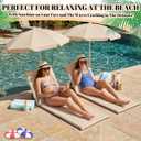 Briwooody 2 Set Beach Chairs with Umbrella Portable Beach Lounger Lightweight Foldable Outdoor Lounger Chair for Outdoor Travel Sunbathing Camping(Solid Color,Beige,Small)