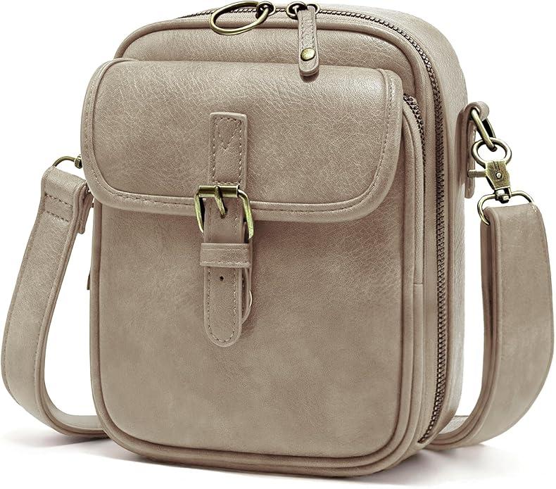 Small Crossbody Bags for Women Vegan Leather Messenger Purses, Vintage Wallet Anti Theft Shoulder Handbags with Card Slots (Black)