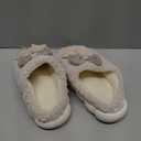 Plush Cute Bow Slippers for Women  Furry Comfy Indoor Outdoor Non-Slip House Slippers (7-8, Khaki)