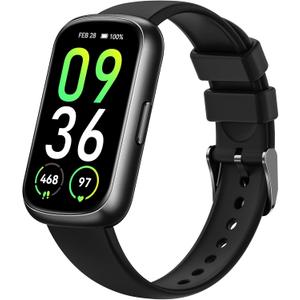 Health Fitness Tracker for Men Women: Smart Watch with 24H Heart Rate Monitor Blood Oxygen Sleep Tracker Calorie Step Counter 5ATM Waterproof Fitness Activity Trackers Compatible with iPhone Android (1.47, Black-Black)