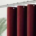 PANGSINNE Stall Burgundy Fabric Shower Curtain - Waffle Textured Small Heavy Duty Cloth Shower Curtains for Bathroom, 256GSM Narrow Hotel Spa Luxury Bath Curtain Set with 6 Hooks (36Wx72H, Burgundy)