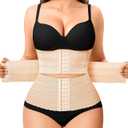 Nebility Waist Trainer for Women Corset Shapewear Tummy Control Segmented Waist Cincher Workout Girdle(Beige, S)