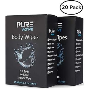 No Rinse Shower Body Wipes 1 Wipe Per Pack (19 Count)