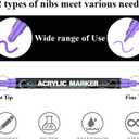 Acrylic Paint Markers, 24 Colors Acrylic Markers Set, Dual Tip Fine & Dot Point Acrylic Paint Pens for Rocks, Wood, Canvas, Stone, Glass, Ceramic, Fabric, Crafts, Rock Painting, Drawing & Art Supplies