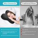 Pozico Ear Piercing Pillow with Hole Butterfly Side Sleeper Pillow for Ear Pain Relief, Surgery Recovery, Adjustable Firmness, Stable Support for Bed, Sofa & Recliner, Washable Cover, Black