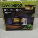 Dynaming 6 Pack Solar Post Cap Lights Outdoor with Flickering Flame Light, Fence Post Solar Lights Fit for 4x4 5x5 6x6 Vinyl/Wooden Posts, High Brightness SMD LED Lighting Decor for Garden Deck Patio (Black)