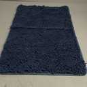 Yeaban Chenille Bathroom Rugs Non-Slip Thick Plush Bath Mat - Absorbent Washable Bath Rugs for Bathroom Shower Sink Carpet (Blue, 20" x 32")