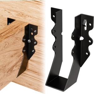 50 Pcs Black 2x6 Joist Hangers for Wood,18 Gauge Rafter Brackets, face Mount Joist Hangers, Hurricane Ties 2x6 Brackets for Shed/Barn/Coop/Porch/Truss, Structurally Sound and Aesthetically Pleasing