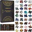 Rock Collection with 36 Types of Natural Polished Gemstones – 2.7 lbs 0.6" Assorted Crystals and Minerals, Individually Bagged Rock Collecting and Learning