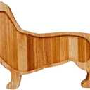 Bantlou Dachshund Dog Shape Bamboo Cheese Tray Platter Servers - Ultra-Thick 0.8" Serving Board for Parties and Unique Gift