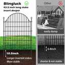 5 Panels No Dig Decorative Garden Fence with Gate, 40in(H) x11.8ft(L)