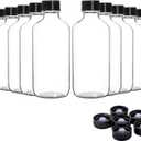 Youngever 16 Pack Empty Glass Bottles with Lids, Refillable Container for Essential Oils, Vanilla Extract and More (2 Ounce)