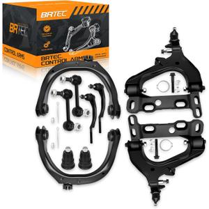 10pc Front Lower & Upper Control Arm Kit Compatible with Chevy Trailblazer 2004-2007, EXT 2004-2006; GMC Envoy & XL & XUV Buick Rainier Isuzu Ascender 2004-2007 Front End Suspension kit