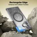 Misscase Magnetic Glitter Case for iPhone 17 6.3 Inch, Camera Protection, Compatible with MagSafe, Rectangle Cute Bling Sparkle Diamond Colorful Phone Cover, Drop-Tested & Shockproof-Black