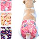 Pet Soft Female Dog Diapers, 3 Pack Washable Dog Diapers Female for Dogs in Heat Reusable Dogs Period Panties, Puppy Diapers (Food, XS)