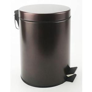 Stainless Steel Small Trash Can with Lid & Step Pedal - 5 Liters/1.3 Gallon Soft Close Waste Basket with Removeable Inner Bucket - Garbage Can for Bathroom, Bedroom, Kitchen & Office (Bronze)
