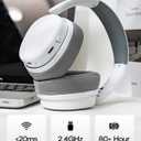 EPOMAKER X Aula G7 Pro Wireless Gaming Headset, Dual Mode BT5.3 & 2.4GHz, 7.1 Surround Sound, 80+ Hour Battery, RGB Light, with Noise Canceling Mic for PS5, PS4, Switch, PC (White)