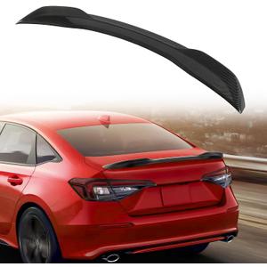 Rear Spoiler Compatible with 2021-2026 Honda Civic Sedan Sport Fit 11th Gen, Trunk Spoiler ABS Lip Spoiler Wing , Tape installation, Carbon Fiber