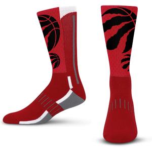 For Bare Feet NBA mens Nba Logo Zoom Mesh Secondary Color Crew Sock Large (Red, L)