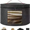 Hat Storage Box,Hat Boxes for women and men Storage,Stackable Round Brim Hats Organizer Bag Container for Closet, Cowboy Hat Organizer, FoldableTravel Cap Boxes