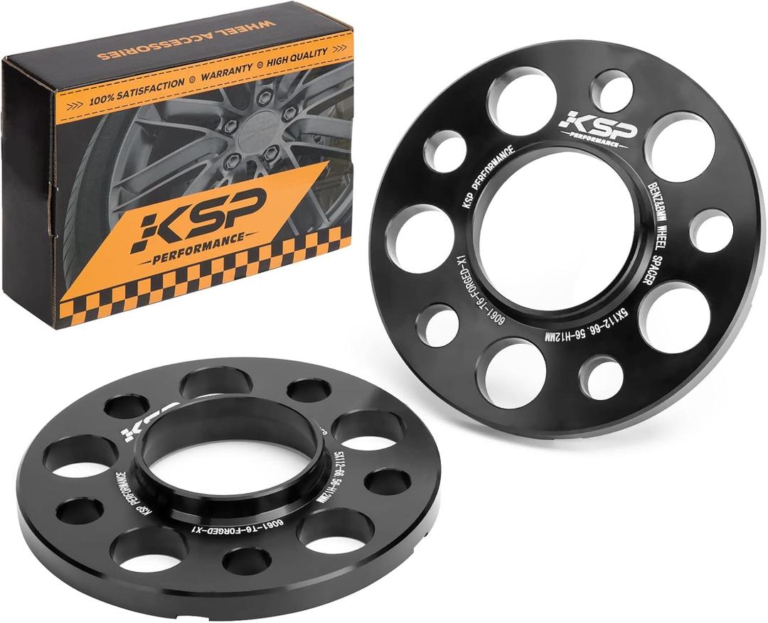 KSP 5X112mm Wheel Spacers, 12mm 66.56mm Hubcentric Bore Forged Tuning Spacer for Most Vehicle, Newer A4 S4 A5 S5 A6 S6 A7 S7 A8 Quattro, 2019+ (G-Chassis), 2pcs