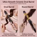 LURA Oval Premium Ceramic 1.25 Inch Curling Iron, Professional Curling Wand With Clamp For Long Hair, Beach Waves Hair Curler With Bottom Rotary Temp Control, Fast Heating, Dual Voltage, Auto Shut Off