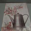 LYUNSHUO Farmhouse Canvas Wall Art Rustic Watering Cans Branches with Red Berries on Grey Background Picture Vintage Painting Prints for Kitchen Home Decor Frame(Picture-3,16.00"x24.00")