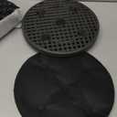 TAICHEUT 6 PCS 11.8 Inch Plant Level Pot Elevator, Heavy Duty Round Plastic Plant Saucer Riser Run off Tray Big Potted Stand for Pots Indoor, Deck Floor Protector for Garden Flowers Plants and weed barriers