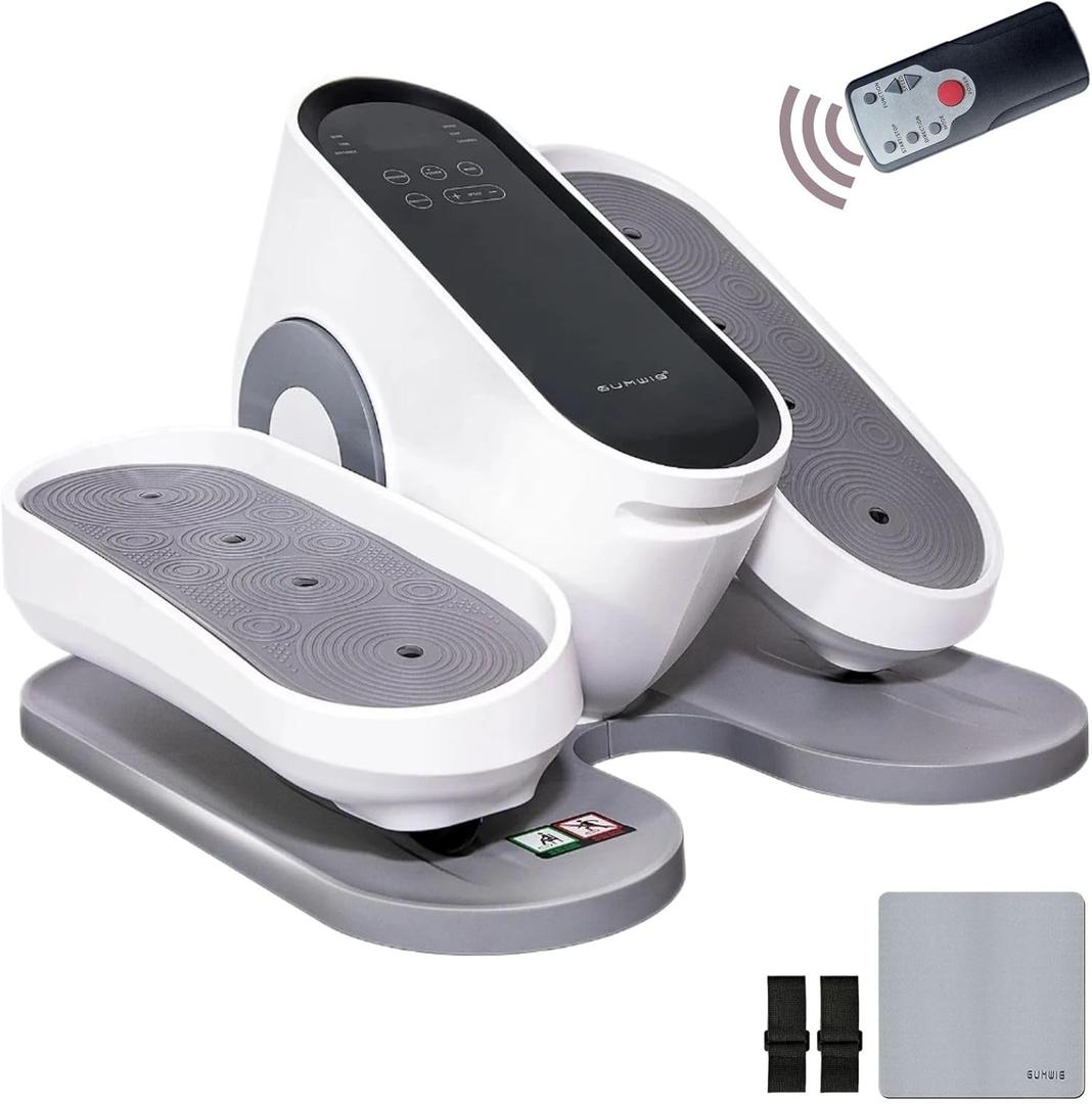 Under Desk Elliptical Exercise Machines, Quiet Electric Seated Ellipse Leg Exerciser for Seniors Adults, Compact Portable Foot Pedal Training Equipment with Remote Control for Home Office