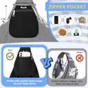 SlowTon Dog Carrier Sling - Thick Padded Shoulder Strap Adjustable Dog Carriers for Small Dogs, Puppy Carrier Purse for Pet Cat with Front Zipper Pocket Safety Belt Machine Washable (DB, L)