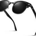 LINVO Polarized Semi Rimless Sunglasses for Men Women, Classic Retro Shades Half Frame Driving Sun Glasses UV Protection