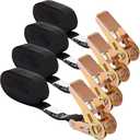 MOOCY Small Ratchet Strap,Heavy Duty Endless Ratchet Tie Down Straps,NO Hook Nylon Black Tie Down Straps,Mini Endless Ratchet Straps for Motorcycles, Kayak