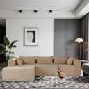 108Modular Sectional Sofa Couch with Ottoman  L-Shaped Cloud-Like Comfort, Premium Corduroy Fabric, No Assembly, Big & Tall Plush Couch for Living Room & Apartment