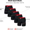 SAXX Underwear Co. Men's Underwear with Pouch Multi Sport Mesh Boxer Brief Fly 5Pk (Black)