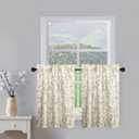 VOGOL Kitchen Curtains 24 Inch Length, Green Leaves Print Linen Texture Short Tier Curtains Rod Pocket Valances for Dining Room, 30 x 24, 2 Panels