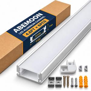 6-Pack 4.6ft/55in/1.4M U LED Aluminum Channel for LED Strip Lights