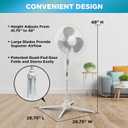 EZ-Chill 16 Oscillating Pedestal Fan, 3-speed Options, 90-Degree Oscillating Head, Adjustable Height and Tilt, Powerful Air Flow, White, MTSP15-16AZ
