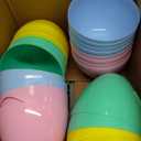 Funtery 8 Pcs Jumbo Easter Eggs 10 Inch Plastic Giant Easter Eggs with Handles, Clear Large Baskets Fillable Big Bunny Egg Shaped Baskets Containers Decoration (Muted Colors)