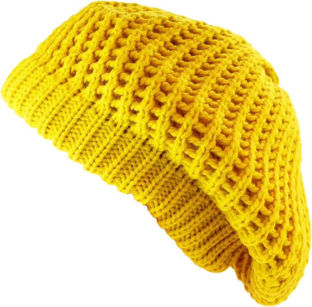 2 x The Hat Depot Fashion Thick and Soft Knitted Beret Beanie Hat (Gray)