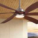 64 Inch Brown Ceiling Fans with Lights, Reversible Quiet DC Motor, Modern Ceiling Fan with Light and Remote, Indoor or Outdoor Use